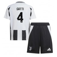 Juventus Federico Gatti #4 Hjemmebanesæt Børn 2024-25 Kortærmet (+ Korte bukser)